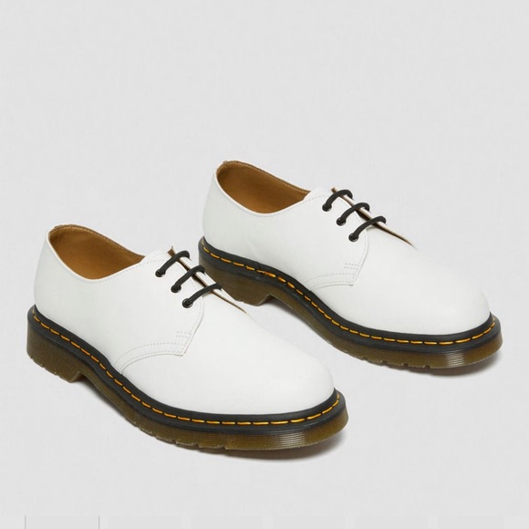Men\'s White Leather Derby Shoes with Contrast Lug Sole main image 9